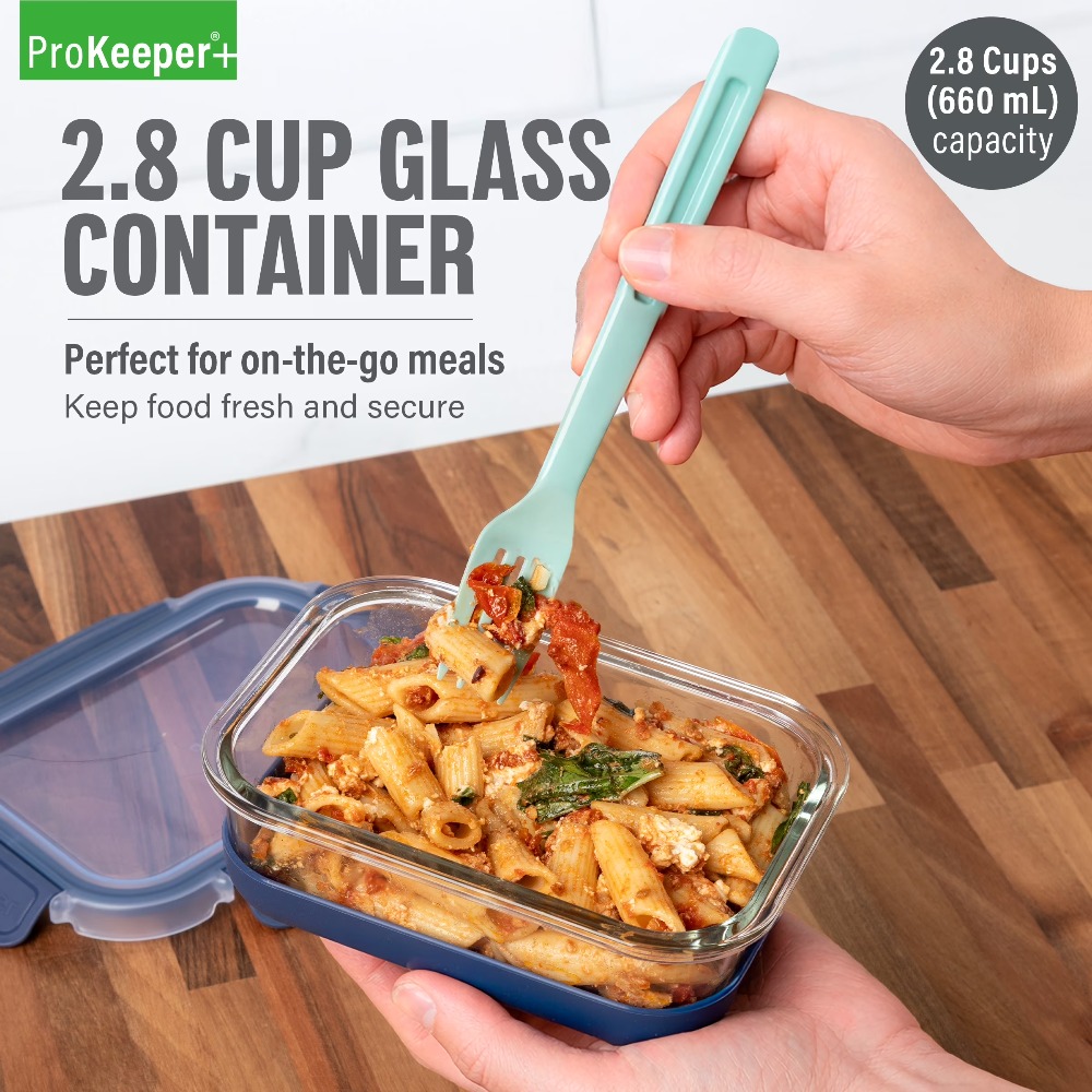 Meal Prep Glass - Conteneur alimentaire en verre de 2,8