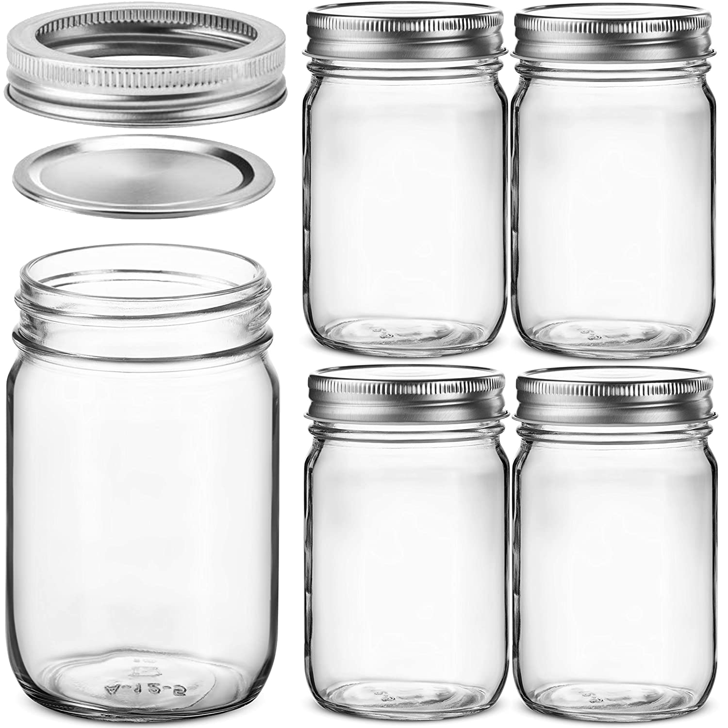 Meal Prep Jar Salad - Pots Mason à bouche régulière en