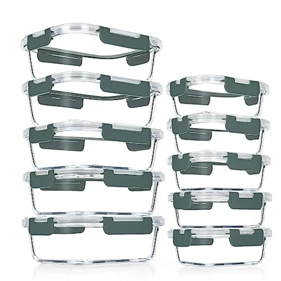 Meal Prep Glass - Lot de 10 contenants en verre