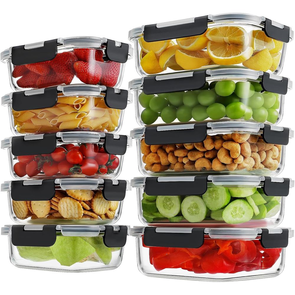 Meal Prep Glass - Lot de 10 contenants de préparation