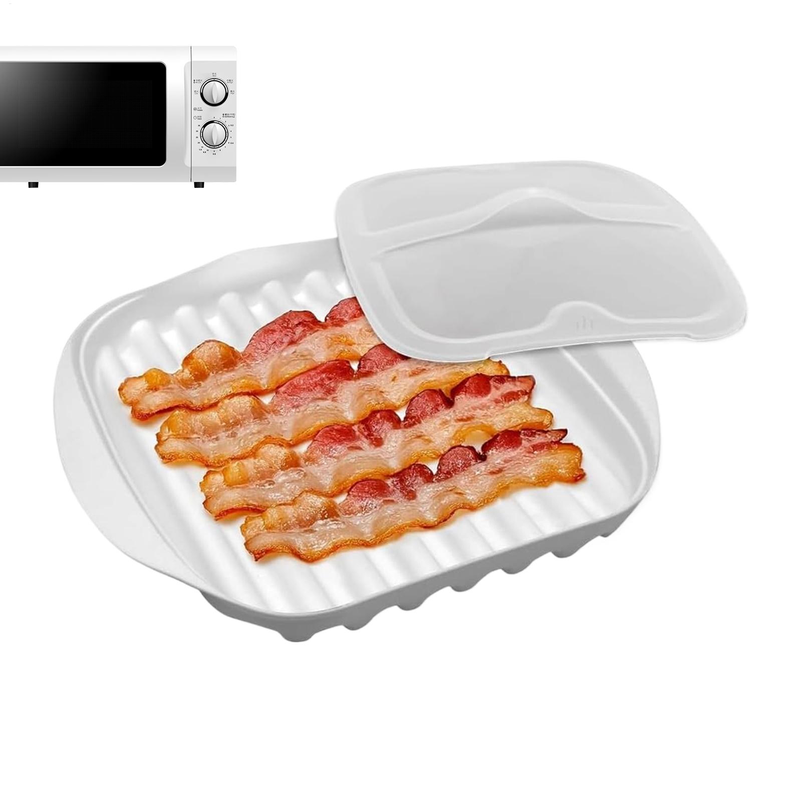 Meal Prep Hot Dogs - Plateau à bacon pour micro-ondes, antiadhésif,