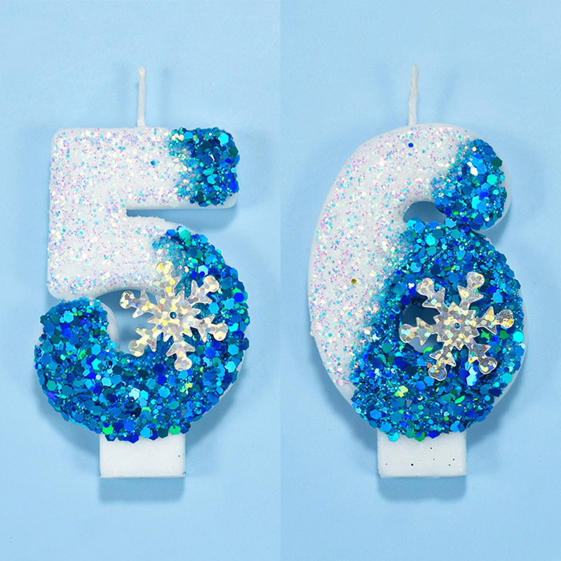 Meal Prep Frozen - Bougie numérique à paillettes pour anniversaire,