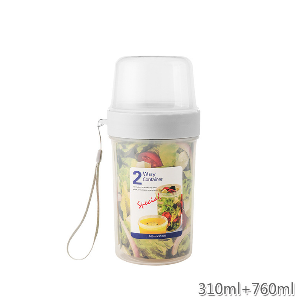 Meal Prep Jar Salad - Boîte alimentaire étanche à double couche,