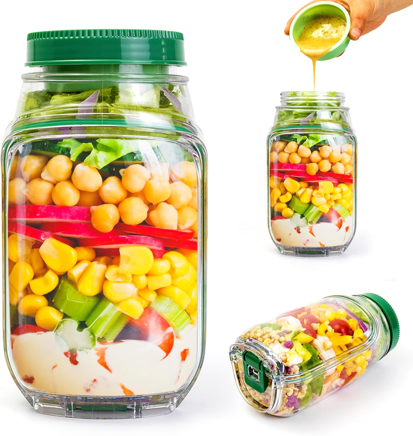 Lot de 2 récipients à salade d - Meal Prep Jar Salad avis et prix