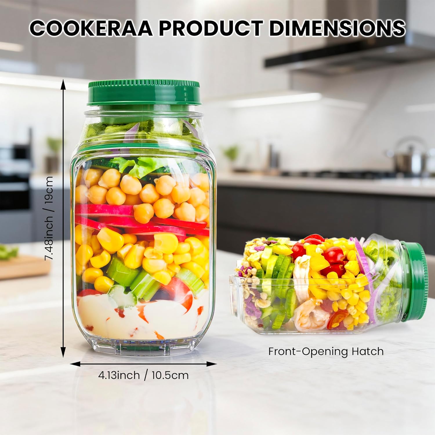 Lot de 2 récipients à salade d - Meal Prep Jar Salad avis et prix