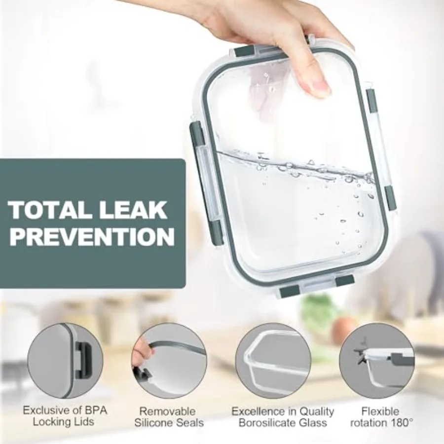 Lot de 10 contenants en verre  - Meal Prep Glass avis et prix