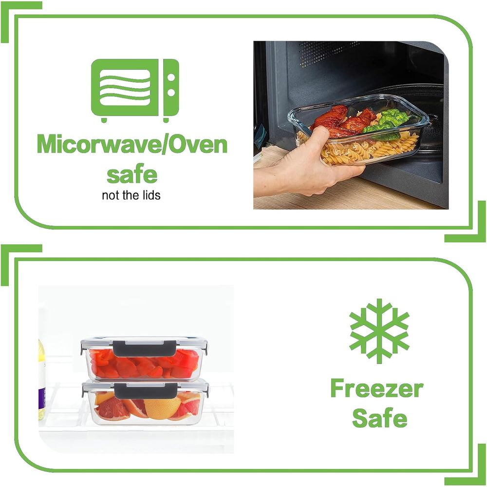 Lot de 10 contenants de prépar - Meal Prep Glass avis et prix