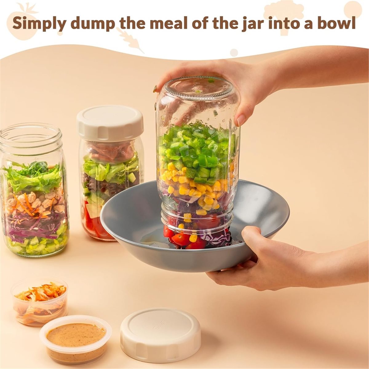 A67T NOUVEAU Lot de 4 bocaux e - Meal Prep Jar Salad avis et prix
