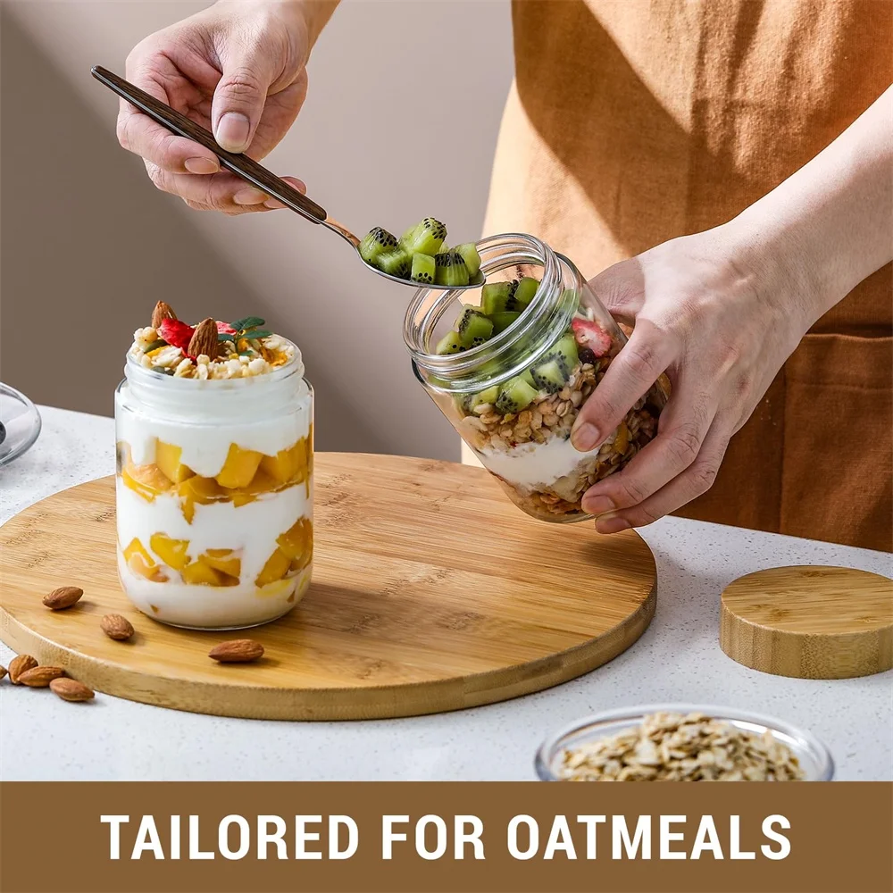 Lot de 4 pots en verre de 16 o - Meal Prep Jar Salad avis et prix