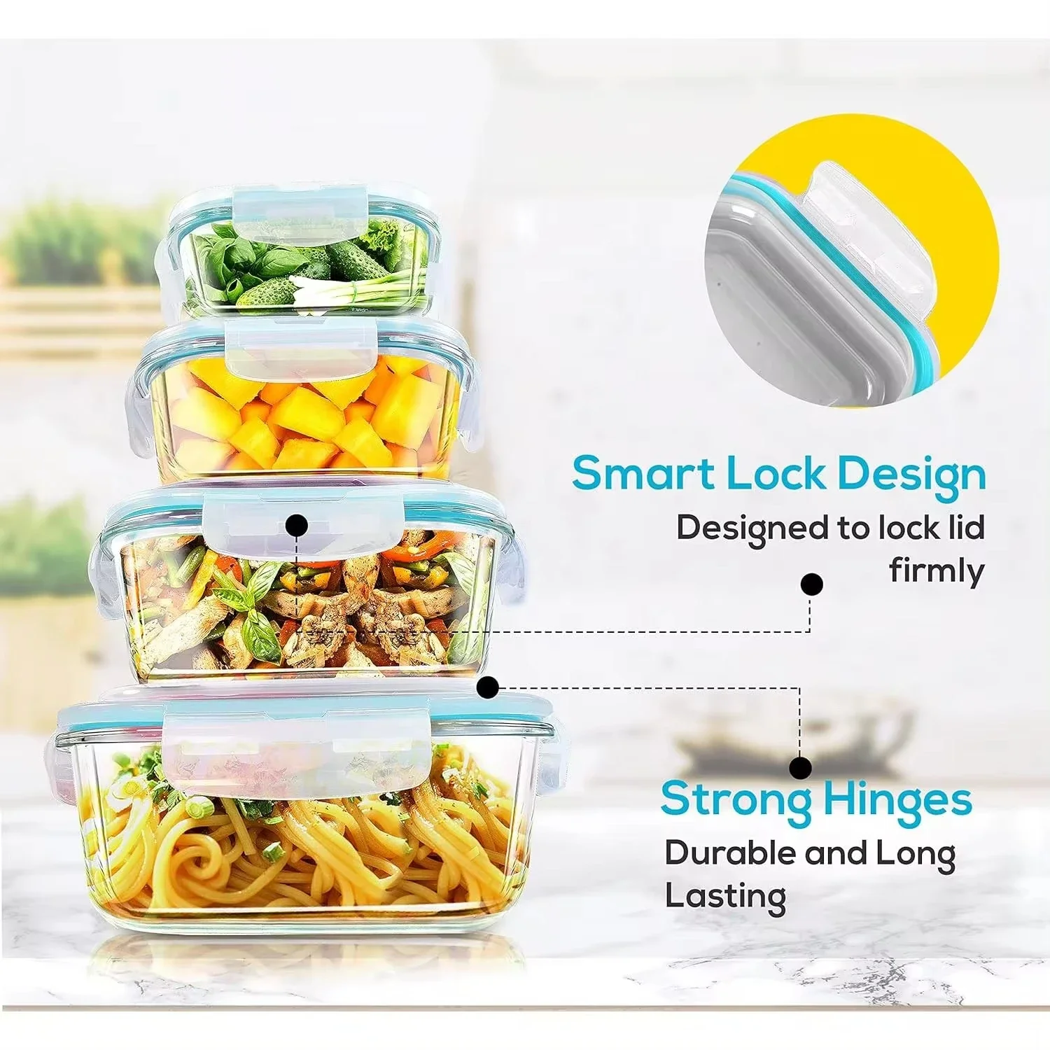 Boîte à déjeuner en verre, con - Meal Prep Glass avis et prix