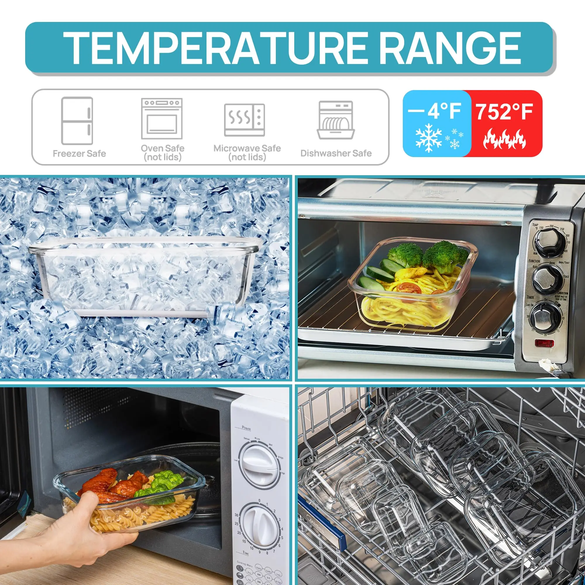 Boîte à déjeuner en verre, con - Meal Prep Glass avis et prix